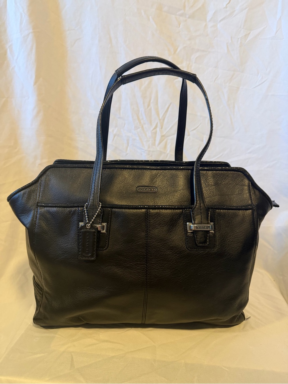 Coach Black Leather Tote Bag